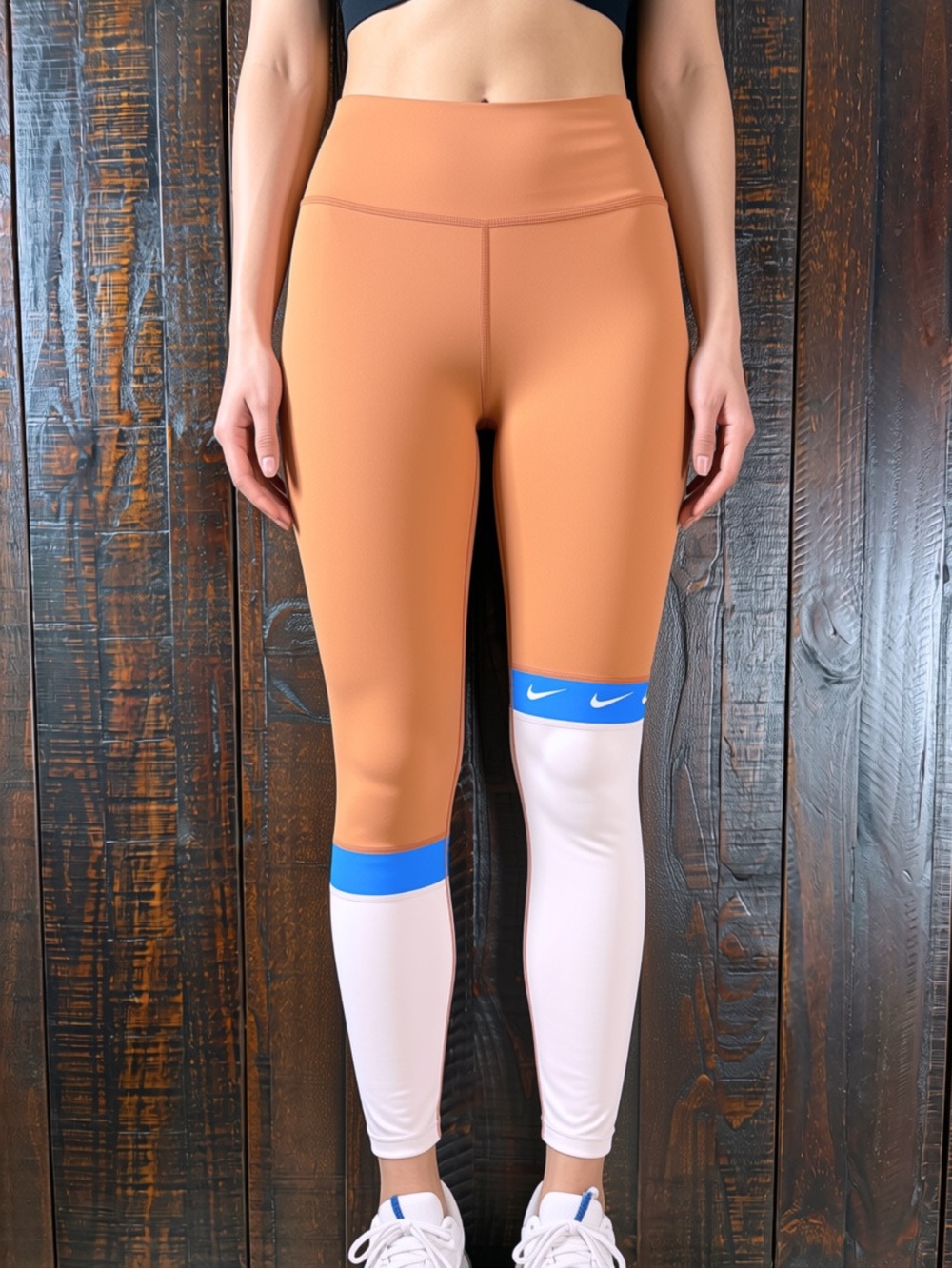 Nike The One Womens 7/8 Training Tights Clay Pink Colorblock CV5831 Size Small